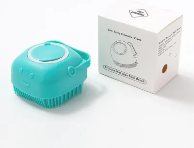 Obrázok produktu pre Silikónová kefa na kúpanie 498 Jemné štetiny Nekĺzavá kefa na kúpanie Pet Brush Masážna kefa pre domáce zvieratá Mačky Psy Modrá