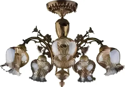 Obrázok produktu pre Stropné svietidlo stropný luster kvetinový luster luster lampa sklo hnedá