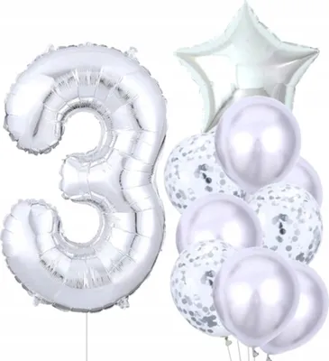 Produktbild von Luftballons-Set Silber - Elegante Dekorationen - Helium-Ballons - Partyzubehör - Festliche Atmosphäre - Konfetti-Latex - Kreativität