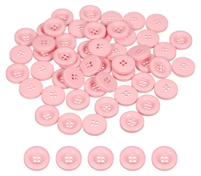Nähknöpfe 50 Stück, 18 mm, 4 Löcher, Harz, rund, rosa
