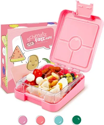 Produktbild von einfache Kinder Snackbox, Brotdose mit Fächern, Lunchbox (rosa)