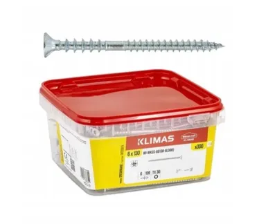 Obrázek produktu pro Klimas stavěcí šrouby bílé 6x145 - 300 ks.
