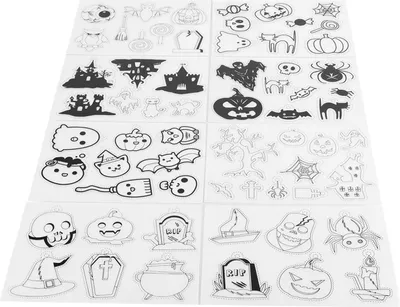Zdjęcie produktu dla 8 sztuk zestawu folii termokurczliwej z motywem Halloween Wieszak na papier termokurczliwy do rękodzieła dla dzieci