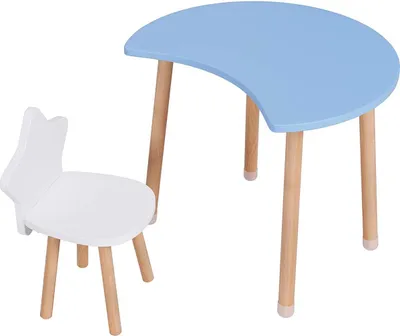 Image de Bureau pour enfants Happyment® avec chaise - Meubles pour enfants - Table de jeu et de dessin - Bleu