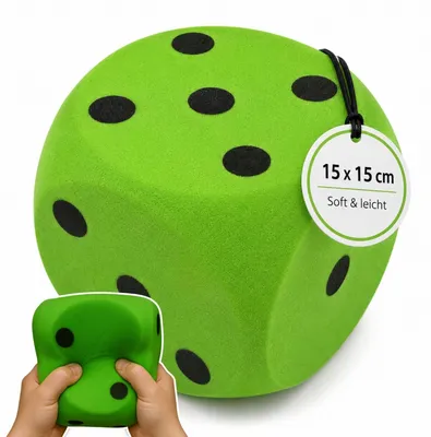 Obrázok produktu pre XXL penová kocka, zelená, 15 cm – Mäkká veľká kocka na hádzanie pre zábavu doma aj vonku – Hračka na hádzanie vhodná pre deti, Obrázok generovaný UI