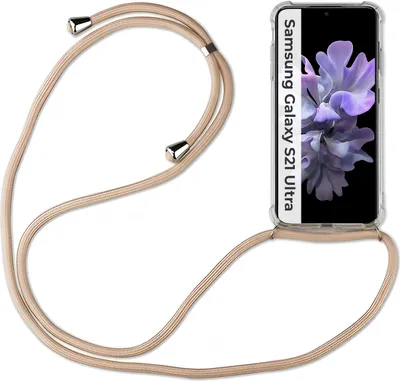 Produktbild von Handykette für Samsung S21 S22 S23 S24 FE Plus Ultra Handyhülle mit Band Hülle Galaxy S21 Ultra 5G Beige / Braun
