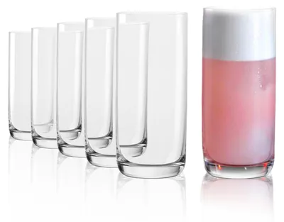 Longdrinkgläser Set 6er, 325 ml, Kristallglas, spülmaschinenfest