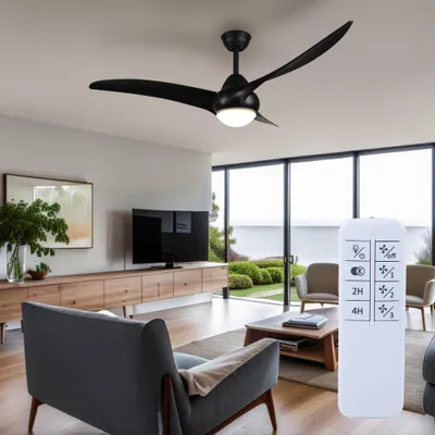 Immagine prodotto di Ventilatore a soffitto con illuminazione a LED, telecomando, controllo tramite app, diametro 115 cm