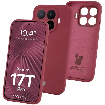 Produktbild von Silikon Handyhülle für Xiaomi 17T Pro, Bizon Soft Case, Pflaumenfarbe