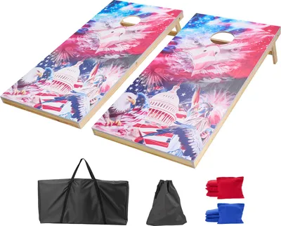 Produktbild von VEVOR Cornhole Spiel Set (1255 x 600 x 302 mm) Cornhole-Spielbretter, tragbares Wurfbrett aus Massivholz, Cornhole-Spiel für Erwachsene, inkl. 8 Sitzsäcken & Tragetasche, für Garten Hinterhof