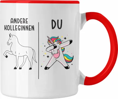 Produktbild von Trendation - Beste Kollegin Tasse Geschenk Spruch Lustig Lieblingskollegin Geburtstag (Rot)