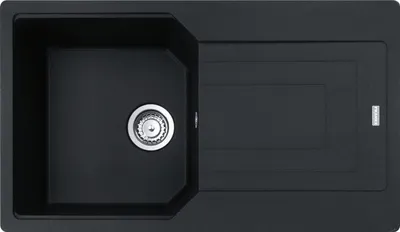 Produktbild von FRANKE Spüle URBAN UBG 611-86 in ONYX mit Excenterbedienung Drehknopf Edelstahl / Ausschnittmaß 840 x 480 mm R15 / Granitspüle