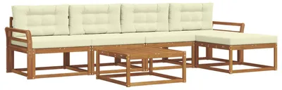 Produktbild von vidaXL Outdoor-Sofagarnitur 6 stk. Natur und Creme