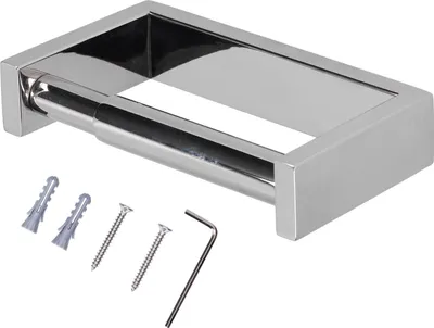 Imagen del producto de Soporte de papel higiénico de acero inoxidable 304 para montaje en pared, juego de accesorios para baño y hogar