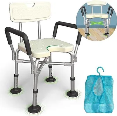 Immagine prodotto di Sedile da doccia per anziani, antiscivolo, 60x42x17 cm