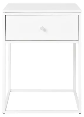 Immagine prodotto di Comodino Vita con Cassetto Bianco e Gambe in Metallo — 40×40×55 cm