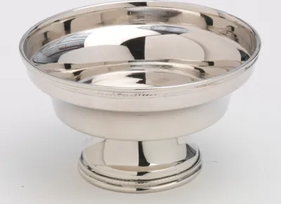 Produktbild von Räucherschale mit Perlrand Messing vernickelt Silber Ø 10 cm für Räucherkohle