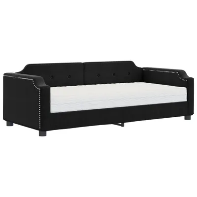 Immagine prodotto di Divano Letto con Materasso Nero 80x200 cm in Tessuto