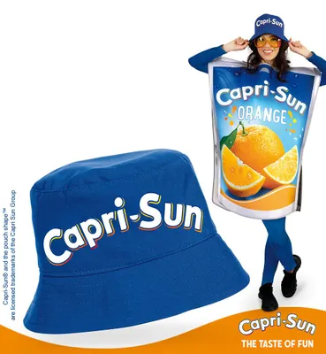 Produktbild von Capri-Sun Bucket Hat Blau – Original Lizenz Produkt | Fischerhut aus 100 % Polyester | Uni Hut für Erwachsene