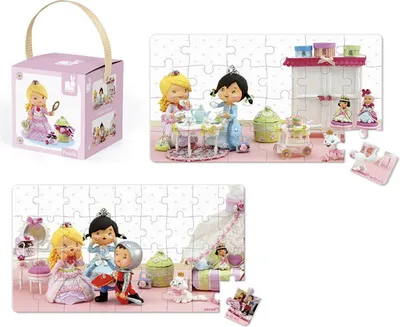 Produktbild von Janod J02770 Puzzle "Rose, die Prinzessin" 2 Puzzle 24+36 Teile