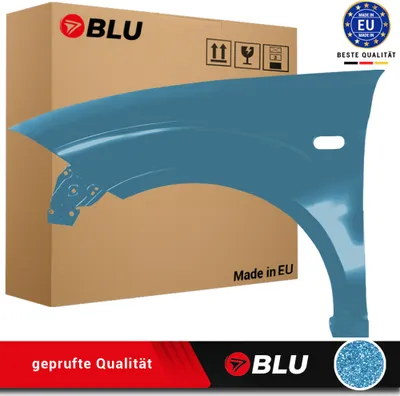 Zdjęcie produktu dla BLU Błotnik pasujący do Seat Altea 5P1/5P5 LS5Y Lewy Niebieski BlauMar | 2004-2015 | Przedni Przód | Lakierowany | Gotowy do montażu | Stal