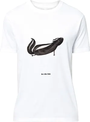 Produktbild von Mr. & Mrs. Panda Größe L T-Shirt Stinktier Yoga - Weiß - Geschenk, Liebe, mit Spruch, Skunk, Shirt, Namaste, Tshirt, Wildtier