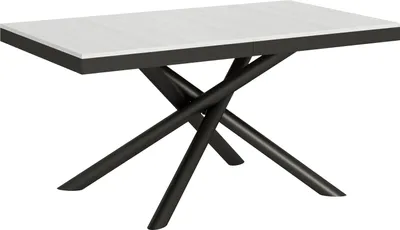 Produktbild von Ausziehbarer Tisch 90 x 160/264 cm, Gestell Famas Evolution, Esche weiß, Anthrazit