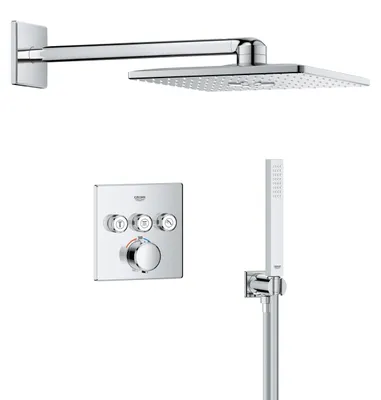 Inbau-Duschsystem mit Thermostat, 31 cm Kopf, Chrom