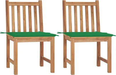 Produktbild von Gartenstühle 2 Stk. mit Kissen Massivholz Teak , Gartenstühle Design 2024