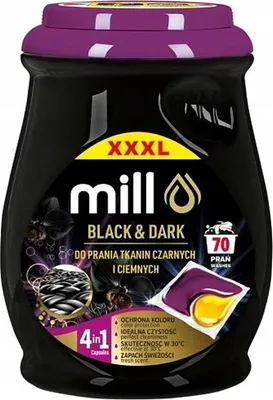 Zdjęcie produktu dla MADONIS MILL PROFESSIONAL 2-komorowe kapsułki do prania czarnego i ciemnego 70 szt.