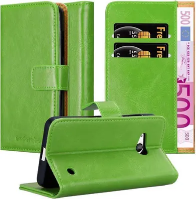 Produktbild von Cadorabo Hülle für Nokia Lumia 550 Schutzhülle in Grün Handyhülle Book Tasche Case Etui Luxury