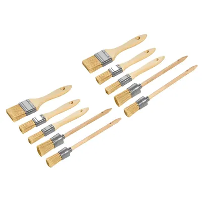 Produktbild von Pinsel Set 10 teilig Flachpinsel und Ringpinsel für Malerarbeiten