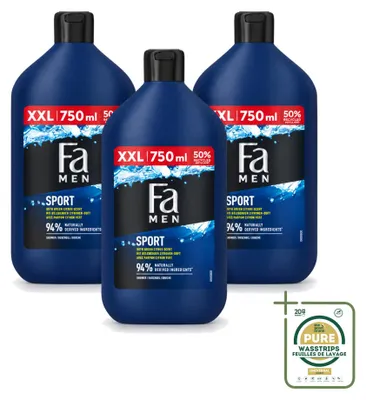 Produktbild von 3 x Fa Men Sport Douchegel - Grüne Zitrus - 750 ml - Vorratspackung - 3 Stücke