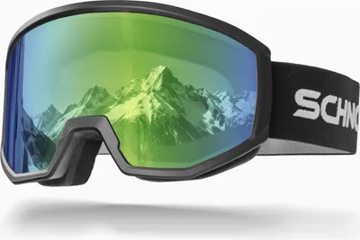 Produktbild von Schnorr Skibrille Luchs Grün (S3) | Full REVO verspiegelt, Anti-Fog, UV400, 45 mm Band