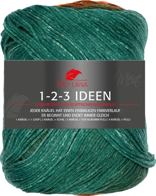 Produktbild von Pro Lana 1-2-3 IDEEN 100 g Sommergarn mit einzigartigem Farbverlauf Farbe 032 - orange/grün