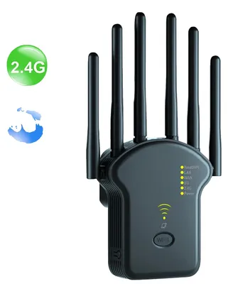 Zdjęcie produktu dla Wzmacniacz sygnału Wi-Fi, dwupasmowy, zwiększony zasięg, 2.4G 5G 1200M, czarny