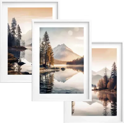 Immagine prodotto di Poster murali incorniciati vista montagna murales lago per il soggiorno
