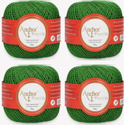 Productafbeelding van 4 bollen Anchor Freccia 12 – Fijn katoengaren voor delicate haakwerkprojecten (Kleur 00258)