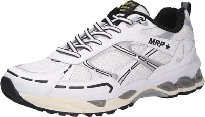 A single white sneaker with black and gray accents, shown from a side-diagonal angle on a white background.