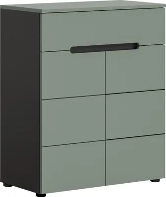 Produktbild von Schuhkommode >Canu< in Basalt Grau / Smoke Green - 94x80x37cm (BxHxT)