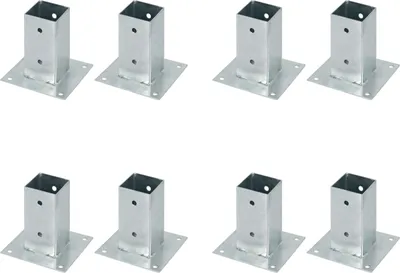 Immagine prodotto di Alberts, manicotto a vite 8 x per pali quadrati in legno, 71x71 mm, zincato a caldo, da avvitare