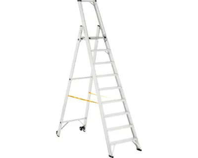 Obrázok produktu pre Jednostranné Alu schodíky Forte 1x9 do 150 kg s kolieskami