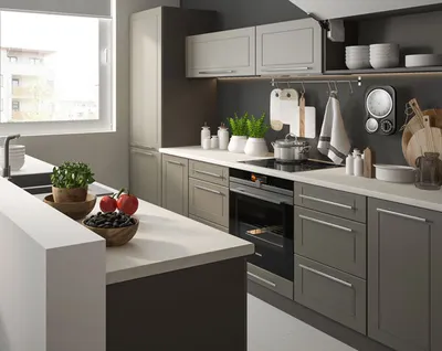Produktbild von Küchenblock 280cm lava / olivgrau Matt lackiert Küchenzeile Modern