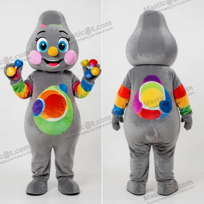 Immagine prodotto di Clown MASTICOT da Giocoleria in Pelo Grigio a Forma di Birillo Arrotondato