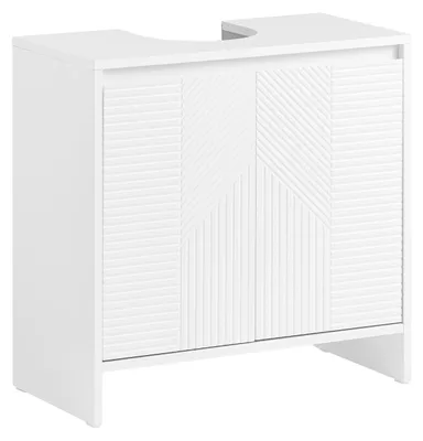 Productafbeelding van Badkamermeubel Onderkast - Wit 60x61x30 cm - MDF - Voor Kleine Badkamers - Wastafelmeubel
