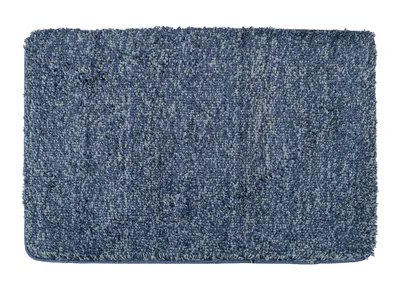 Produktbild von WENKO Bad Teppich Matte Bad Vorleger Dusche Mélange Marine Blue 60 x 90 cm