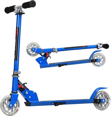 Immagine prodotto di Monopattino per bambini KOMFOTTEU con ruote a LED, monopattino regolabile in altezza e pieghevole, monopattino da città in alluminio, per bambini dai 4 anni in su