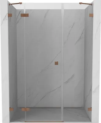 Obrázok produktu pre Mexen Lunar otočné sprchové dvere ľavé 130 cm, transparentné, brúsená meď - 834S-130-050-65-00-L
