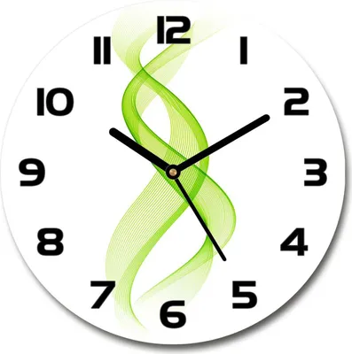 Produktbild von Wanduhr aus Glas 30fi Glasbild Glasuhr Gehärtetes Glas - schwarze-zeiger - Colorful waves