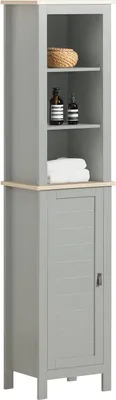 Immagine prodotto di Armadio alto da bagno Rootz, armadio da bagno – Mobile contenitore con 3 ripiani e 1 anta
